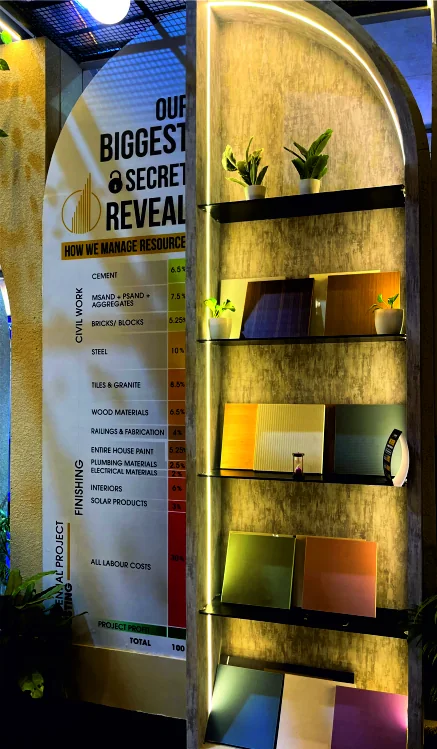 Material and finishes display at the Nakhsha MyBuild 2024 pavilion